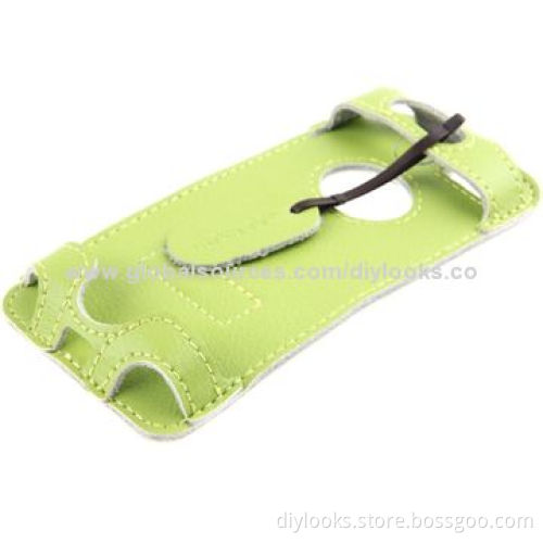 Snap Button Leather Case with Call Display ID Lanyards for iPhone 5New